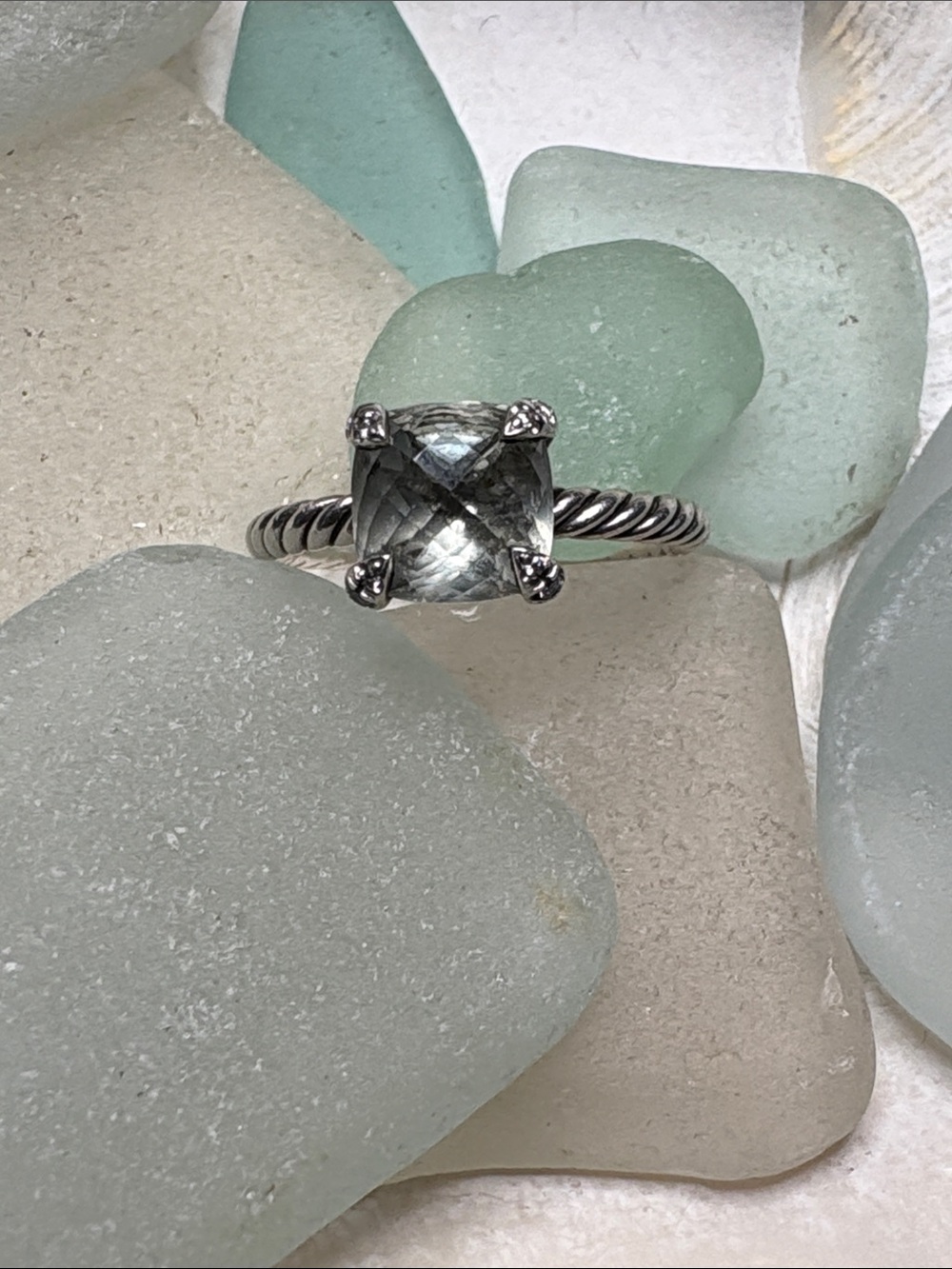 David Yurman Chatelaine Ring with Prasiolite and Diamonds